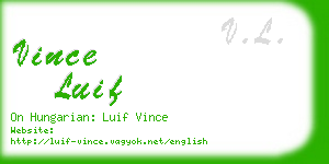 vince luif business card